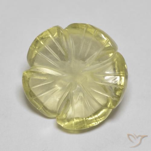 6.91ct Natural Amarelo claro Quartzo, Flor cortada, Transparente