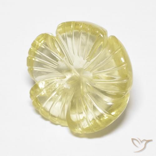 8.94ct Natural Luz amarela Quartzo, Flor cortada, Transparente