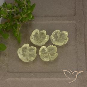 Pedras preciosas de Quartzo Luz amarela natural de 4.99 ct, Flor cortada, Transparente