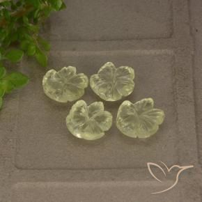 Pedras preciosas de Quartzo Amarelo Esverdeado Claro natural de 5.04 ct, Flor cortada, Transparente