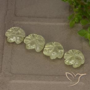 Pedras preciosas de Quartzo Amarelo Esverdeado Claro natural de 5.04 ct, Flor cortada, Transparente