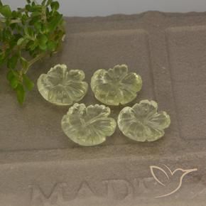 Pedras preciosas de Quartzo Luz amarela natural de 5.58 ct, Flor cortada, Transparente