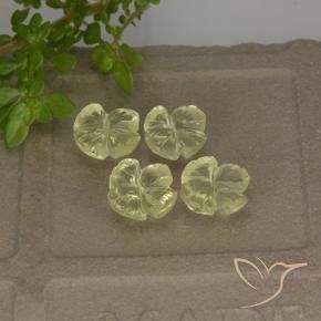 Pedras preciosas de Quartzo Luz amarela natural de 4.39 ct, Flor cortada, Transparente
