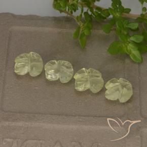 Pedras preciosas de Quartzo Amarelo Esverdeado Claro natural de 3.11 ct, Flor cortada, Transparente