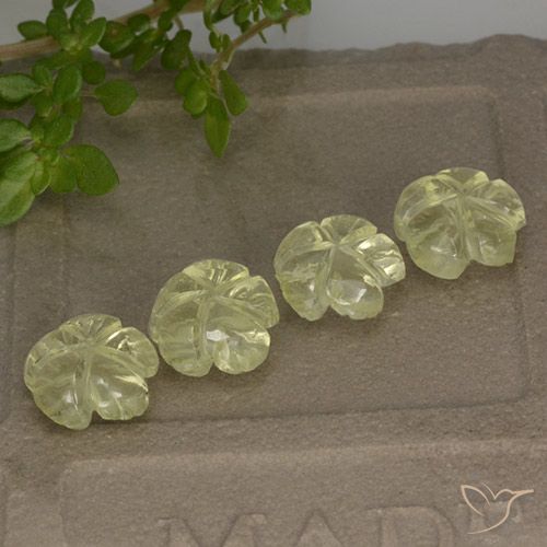 5.20ctw Natural Luz amarela Quartzo, Flor cortada, Transparente