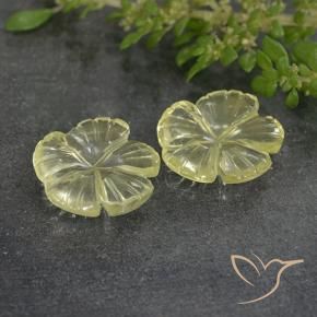 Pedras preciosas de Quartzo Luz amarela natural de 4.80 ct, Flor cortada, Transparente