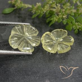 Pedras preciosas de Quartzo Luz amarela natural de 4.80 ct, Flor cortada, Transparente