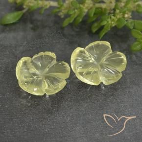 Pedras preciosas de Quartzo Luz amarela natural de 4.19 ct, Flor cortada, Transparente