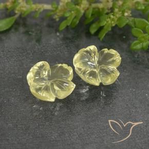 Pedras preciosas de Quartzo Luz amarela natural de 3.26 ct, Flor cortada, Transparente