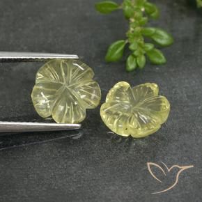 Pedras preciosas de Quartzo Luz amarela natural de 5.20 ct, Flor cortada, Transparente
