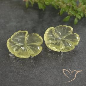 Pedras preciosas de Quartzo Luz amarela natural de 6.37 ct, Flor cortada, Transparente