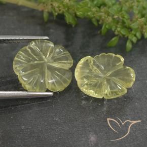 Pedras preciosas de Quartzo Luz amarela natural de 6.37 ct, Flor cortada, Transparente