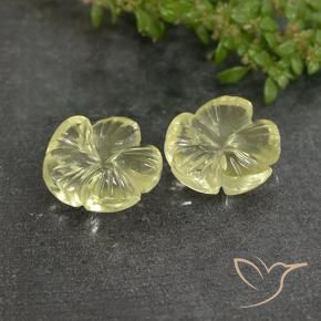 Pedras preciosas de Quartzo Luz amarela natural de 6.26 ct, Flor cortada, Transparente