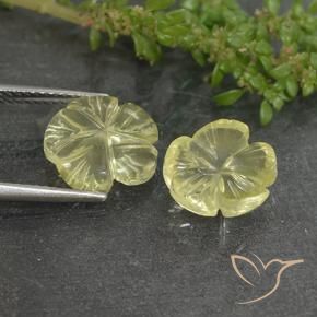 Pedras preciosas de Quartzo Luz amarela natural de 6.26 ct, Flor cortada, Transparente