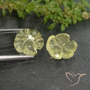 Pedras preciosas de Quartzo Luz amarela natural de 3.62 ct, Flor cortada, Transparente