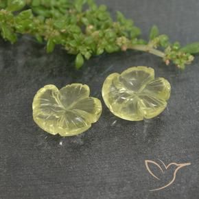 Pedras preciosas de Quartzo Luz amarela natural de 6.36 ct, Flor cortada, Transparente
