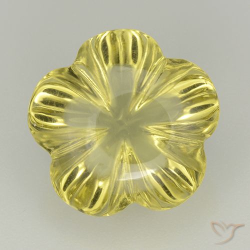 8.01ct Natural amarelo médio Quartzo, Flor cortada, Transparente