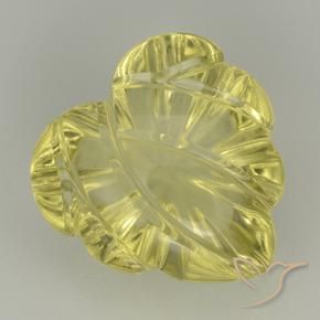 Quartzo Amarelo claro Natural 6.85ct, Flor cortada, Transparente