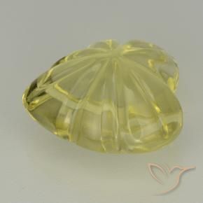 Quartzo Amarelo claro Natural 6.85ct, Flor cortada, Transparente