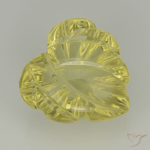7.02ct Natural Luz amarela Quartzo, Flor cortada, Transparente