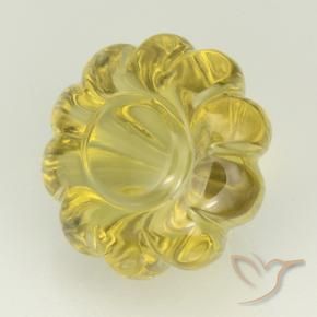 Quartzo Lagoa Amarela Natural 8.52ct, Flor cortada, Transparente
