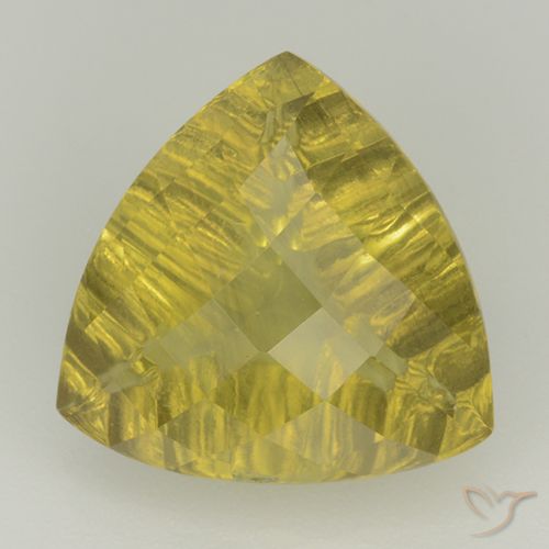 6.11ct Natural Amarelo Abacaxi Quartzo, Trilhão, Transparente