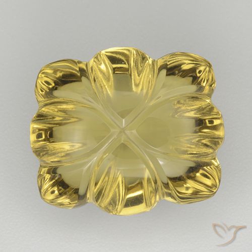 8.05ct Natural Luz amarela Quartzo, Flor cortada, Transparente