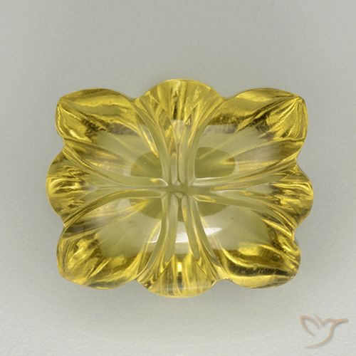 7.00ct Natural Amarelo escuro Quartzo, Flor cortada, Transparente