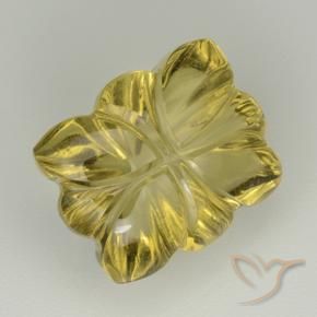 Quartzo Amarelo escuro Natural 7.00ct, Flor cortada, Transparente
