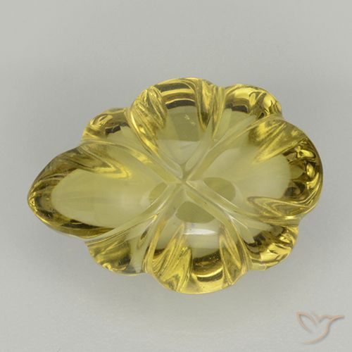 6.00ct Natural Amarelo acastanhado Quartzo, Flor cortada, Transparente