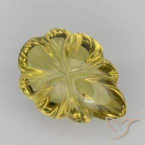 Quartzo Amarelo acastanhado Natural 6.00ct, Flor cortada, Transparente
