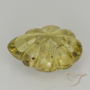 Quartzo Amarelo acastanhado Natural 6.00ct, Flor cortada, Transparente
