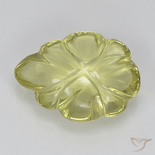 4.40ct Natural Milho Amarelo Claro Quartzo, Flor cortada, Transparente