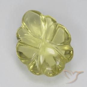 Quartzo Milho Amarelo Claro Natural 4.40ct, Flor cortada, Transparente