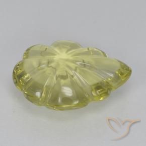 Quartzo Milho Amarelo Claro Natural 4.40ct, Flor cortada, Transparente