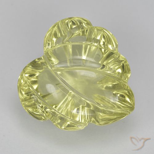 7.36ct Natural Amarelo claro médio Quartzo, Flor cortada, Transparente