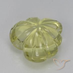 Quartzo Amarelo claro médio Natural 7.36ct, Flor cortada, Transparente