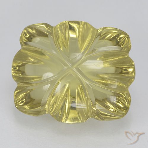 6.85ct Natural Amarelo claro médio Quartzo, Flor cortada, Transparente