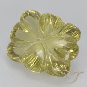 Quartzo Amarelo claro médio Natural 6.85ct, Flor cortada, Transparente