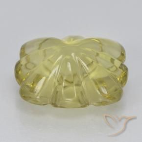 Quartzo Amarelo claro médio Natural 6.85ct, Flor cortada, Transparente