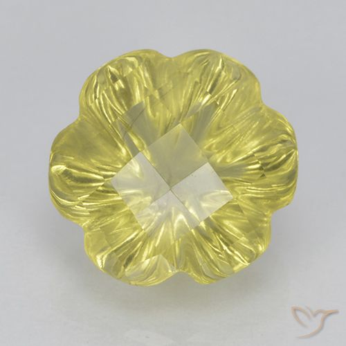 3.67ct Natural Luz amarela Quartzo, Flor cortada, Transparente