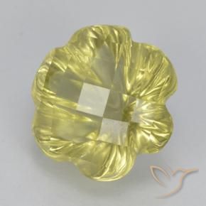 Quartzo Luz amarela Natural 3.04ct, Flor cortada, Transparente