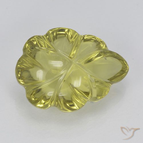 5.61ct Natural Amarelo Abacaxi Claro Quartzo, Flor cortada, Transparente
