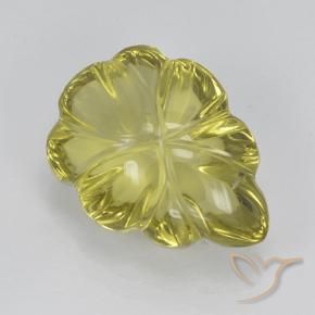 Quartzo Amarelo Abacaxi Claro Natural 5.61ct, Flor cortada, Transparente
