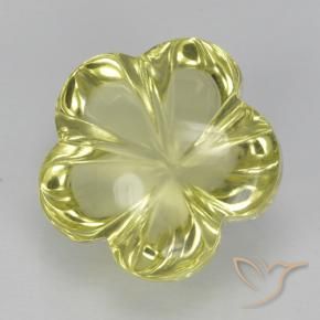 Quartzo Amarelo esverdeado Natural 5.28ct, Flor cortada, Transparente