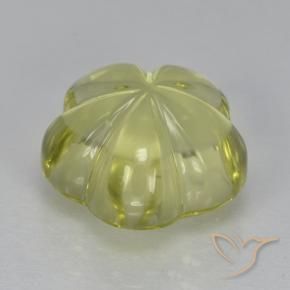 Quartzo Amarelo esverdeado Natural 5.28ct, Flor cortada, Transparente