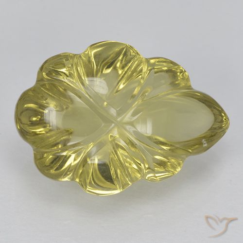 5.50ct Natural Amarelo Dourado Claro Quartzo, Flor cortada, Transparente