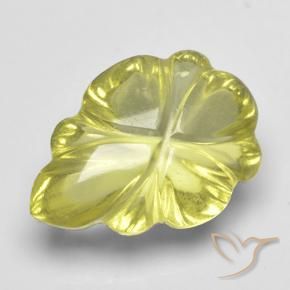 Quartzo Amarelo esverdeado Natural 4.16ct, Flor cortada, Transparente
