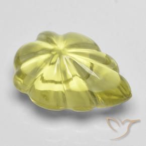 Quartzo Amarelo esverdeado Natural 4.16ct, Flor cortada, Transparente