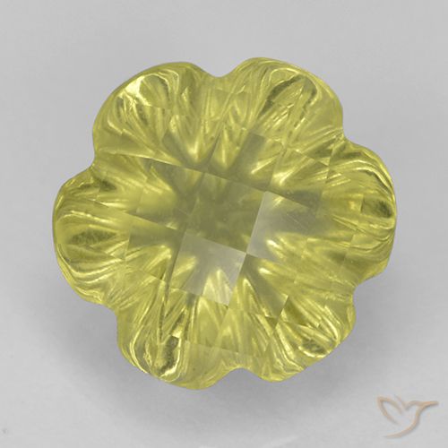 3.59ct Natural Lagoa Amarela Quartzo, Flor cortada, Transparente